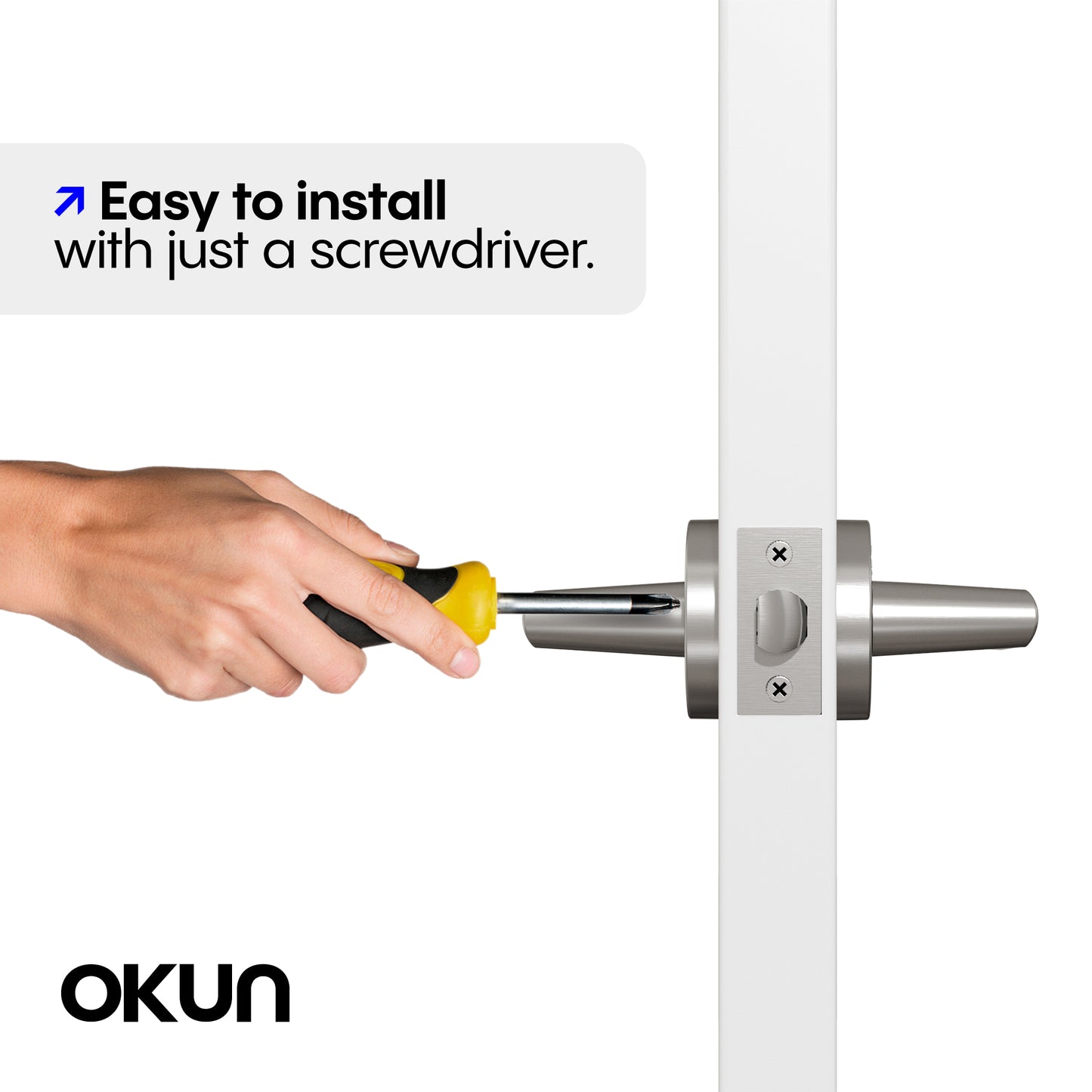 
              
                Okun Halo Passage Door Handle in brushed nickel finish
              
            