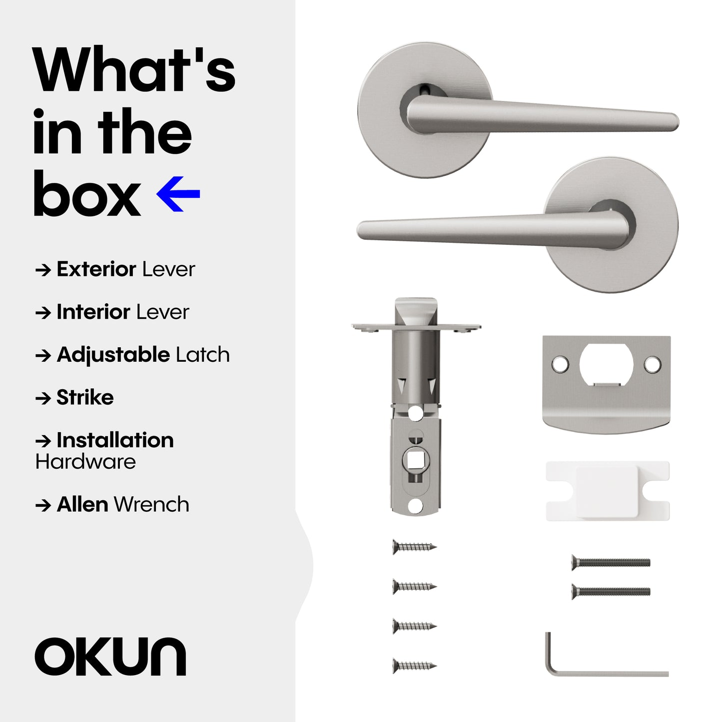 
              
                Okun Halo Passage Door Handle in brushed nickel finish
              
            