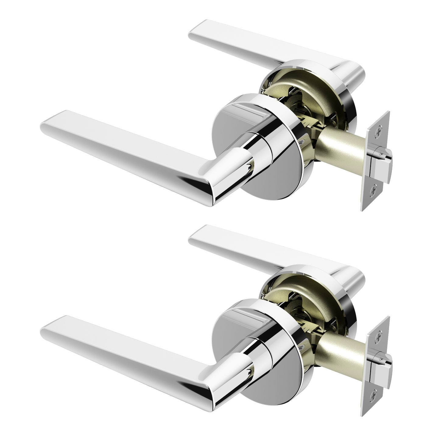 
              
                Okun Halo passage door handle in polished chrome finish
              
            