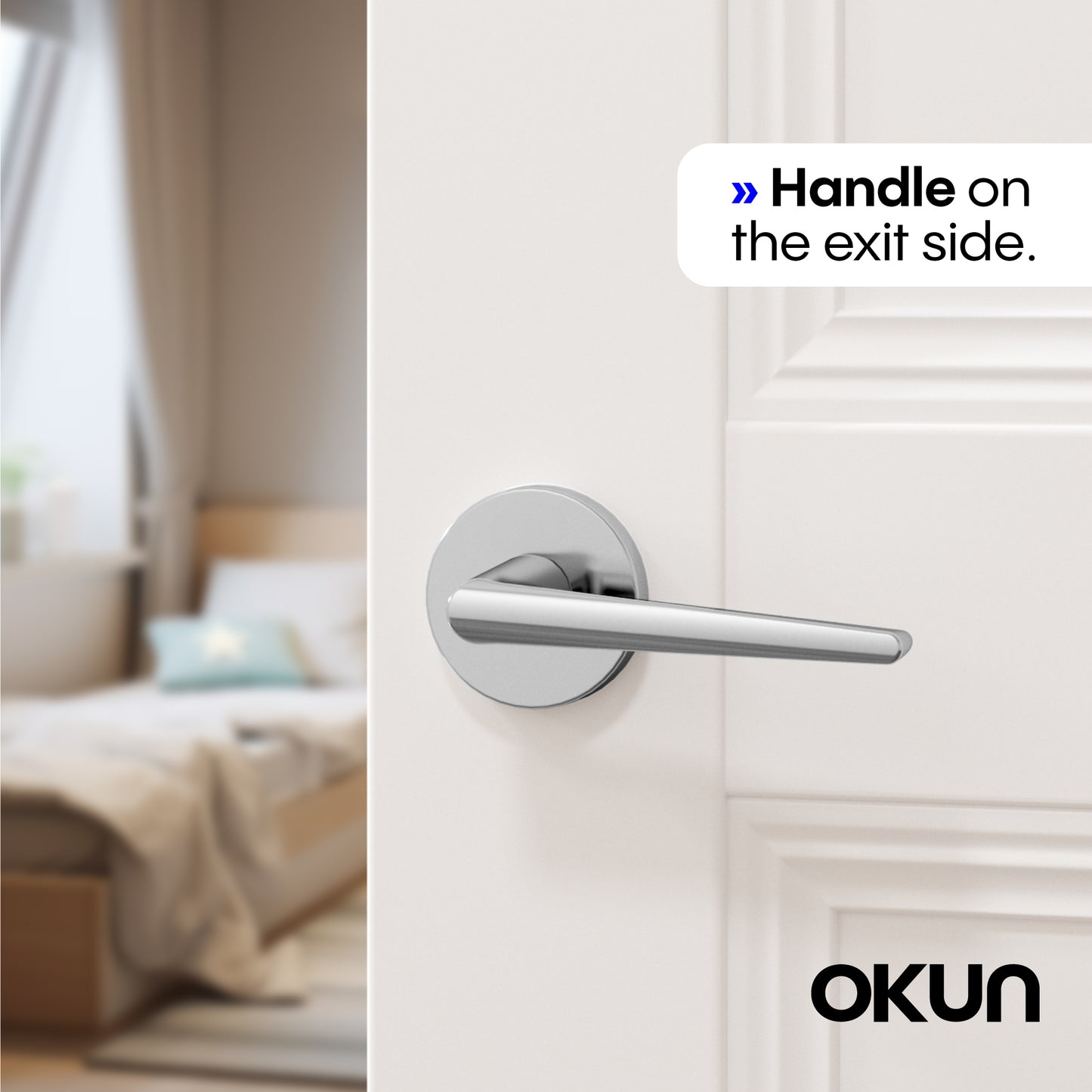 
              
                Okun Halo Passage Door Handle in polished chrome finish
              
            