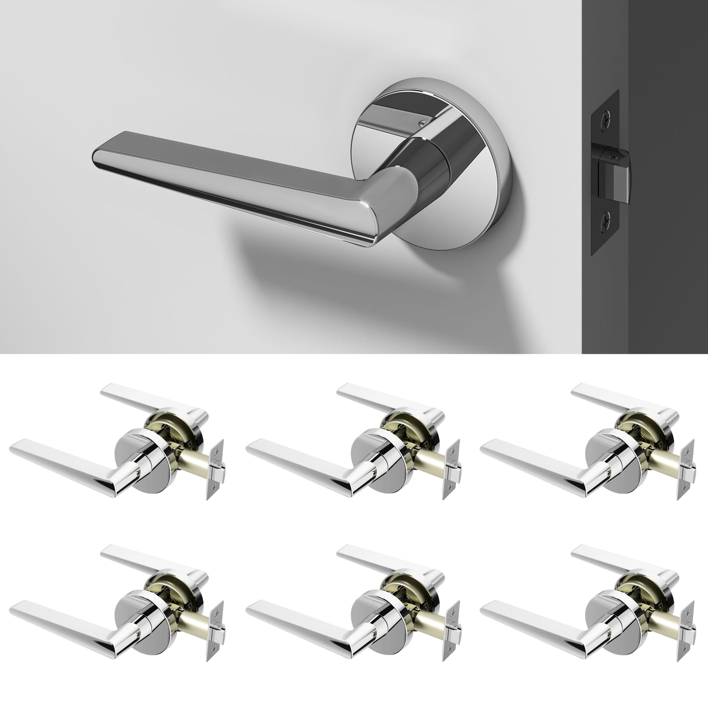 
              
                Okun Halo Passage Door Handle in polished chrome finish
              
            