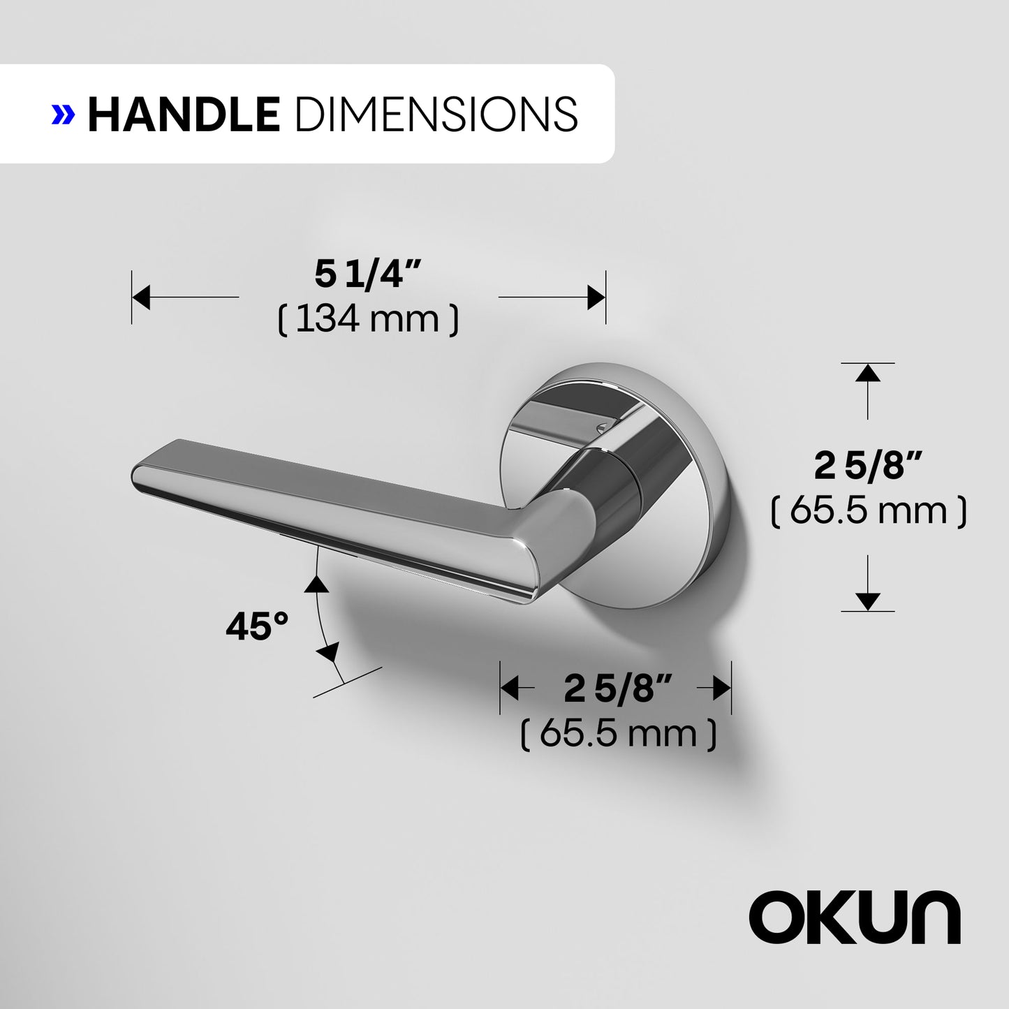 
              
                Okun Halo passage door handle in polished chrome finish
              
            