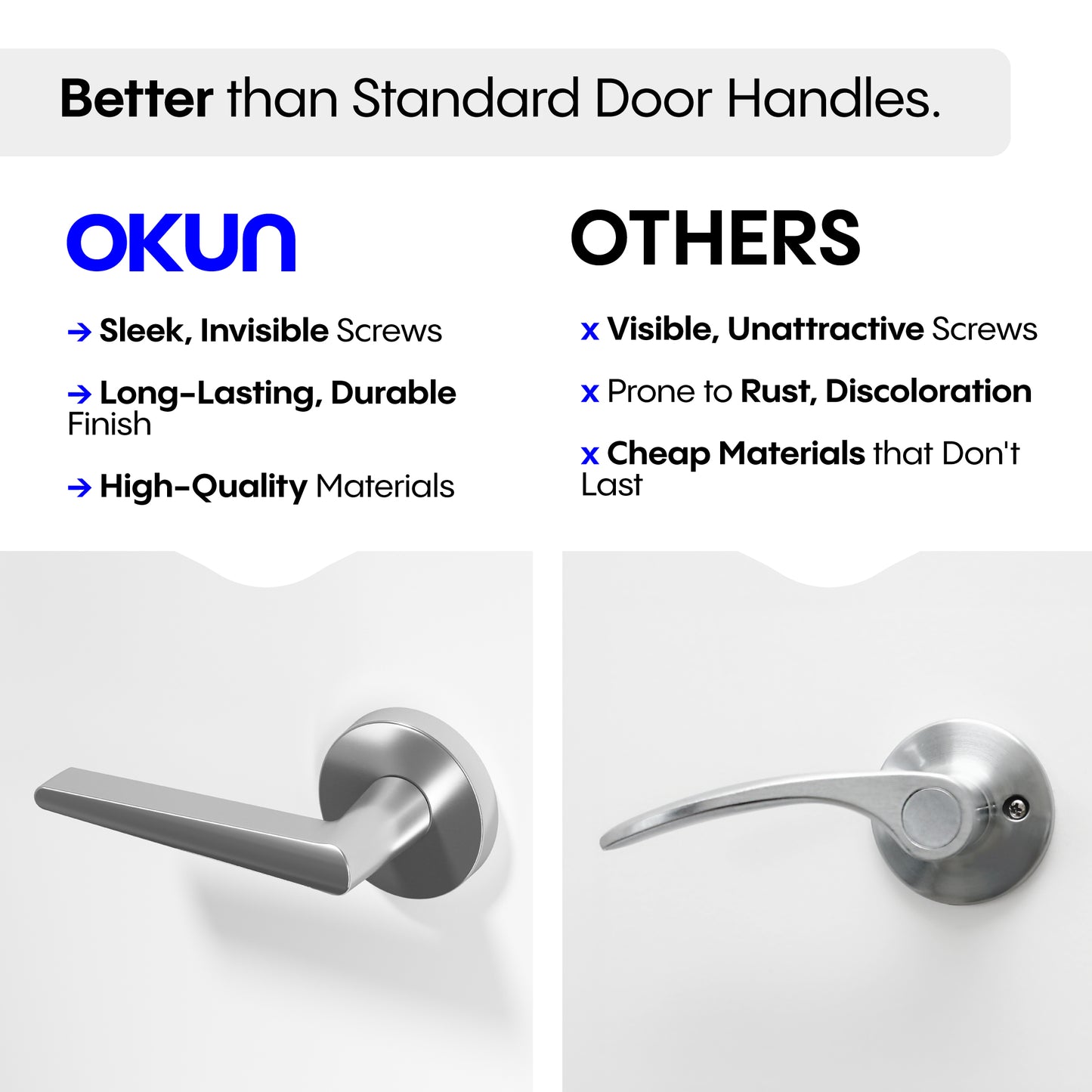 
              
                Okun Halo Passage Door Handle in polished chrome lever design
              
            