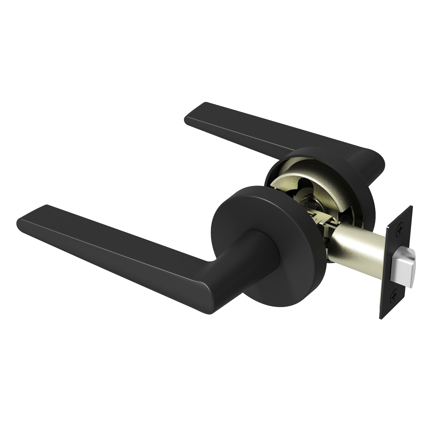 
              
                Okun Halo passage door handle in matte black finish
              
            