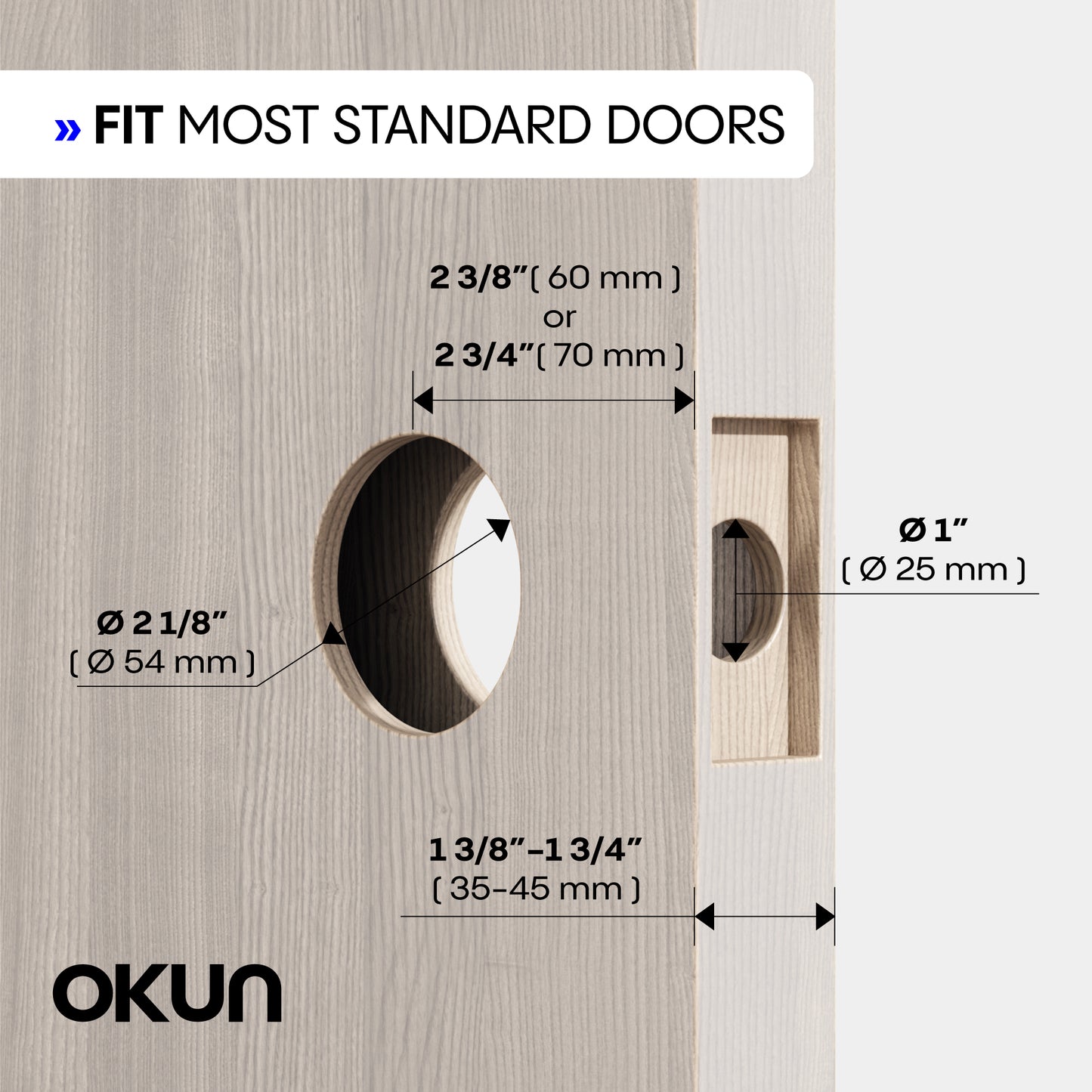 
              
                Okun Halo Passage Door Handle in matte black finish
              
            