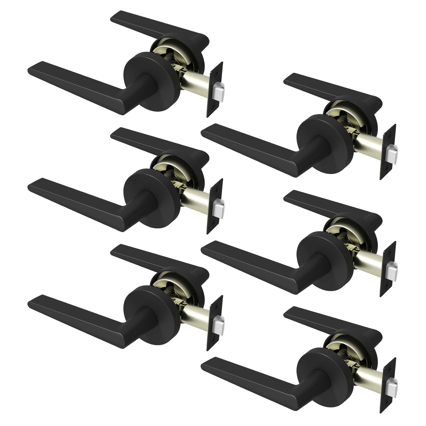 
              
                Okun Halo passage door handle in matte black finish
              
            