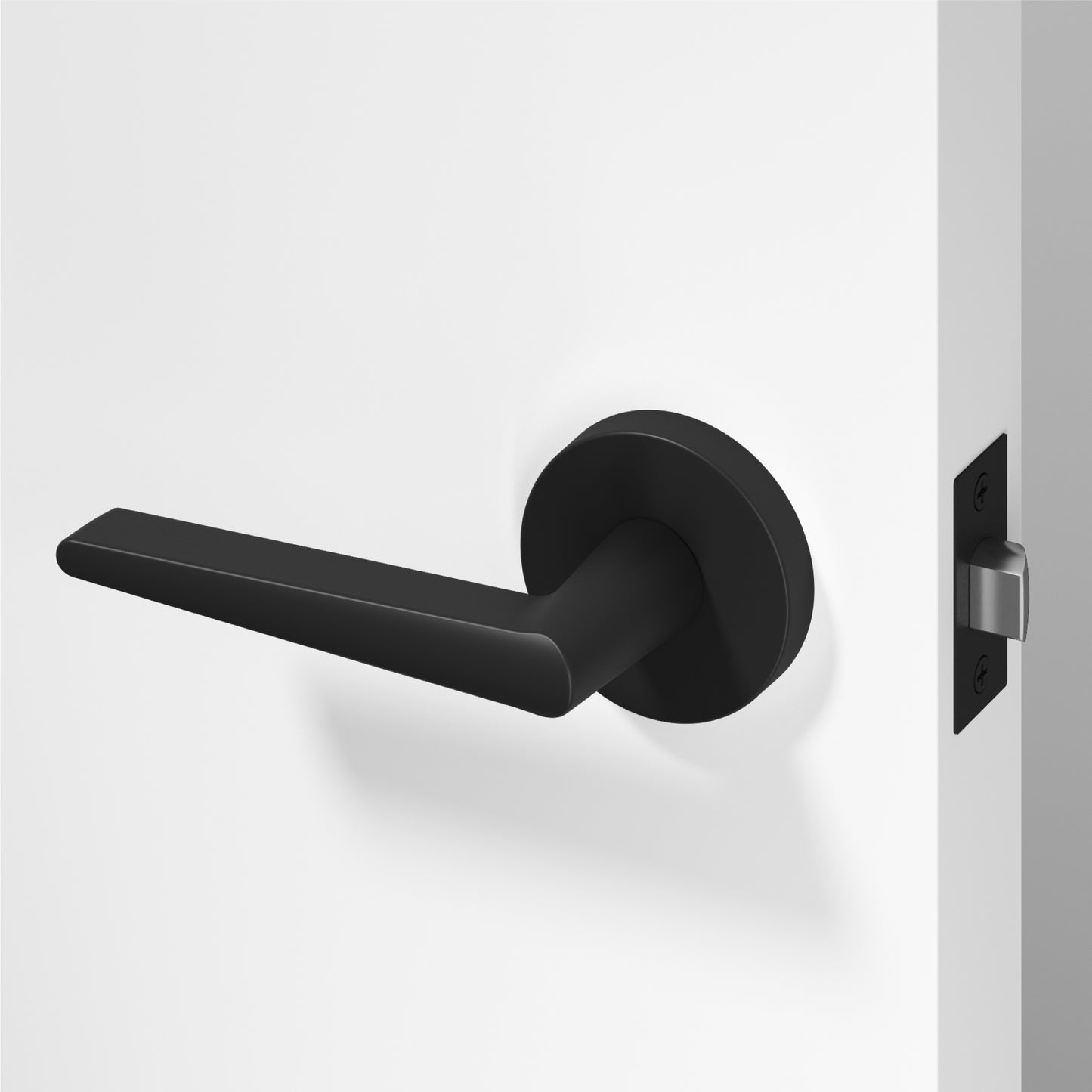 
              
                Okun Halo Passage Door Handle in matte black finish
              
            