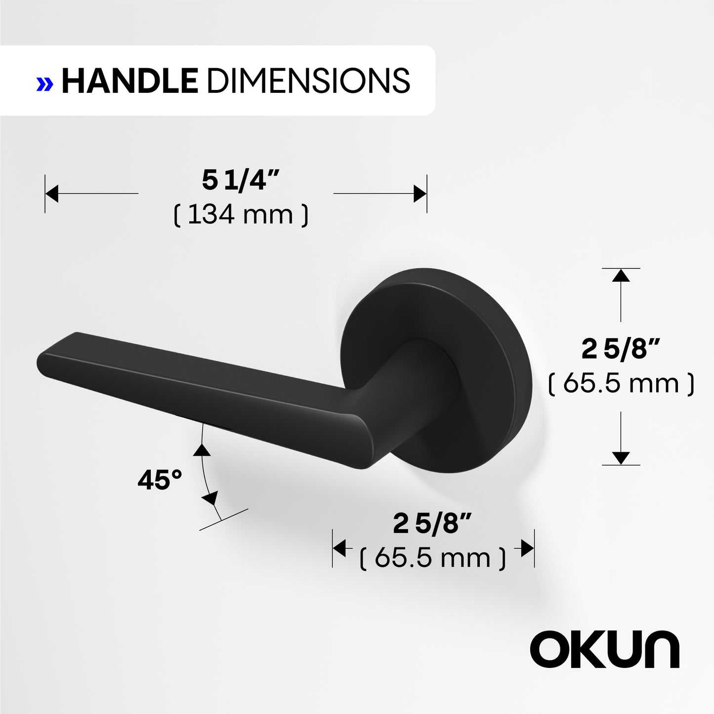 
              
                Okun Halo Passage Door Handle, modern matte black interior lever
              
            