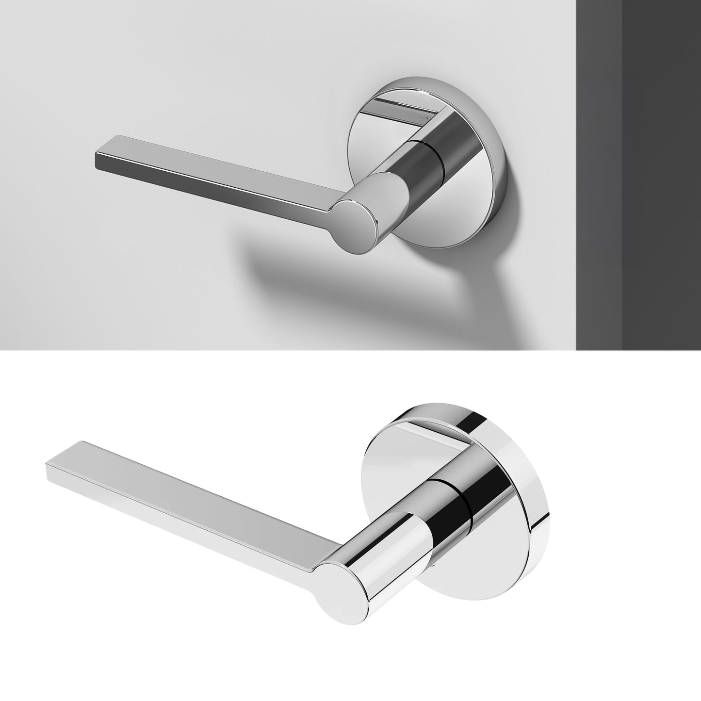 Okun Muse dummy door handle in polished chrome finish