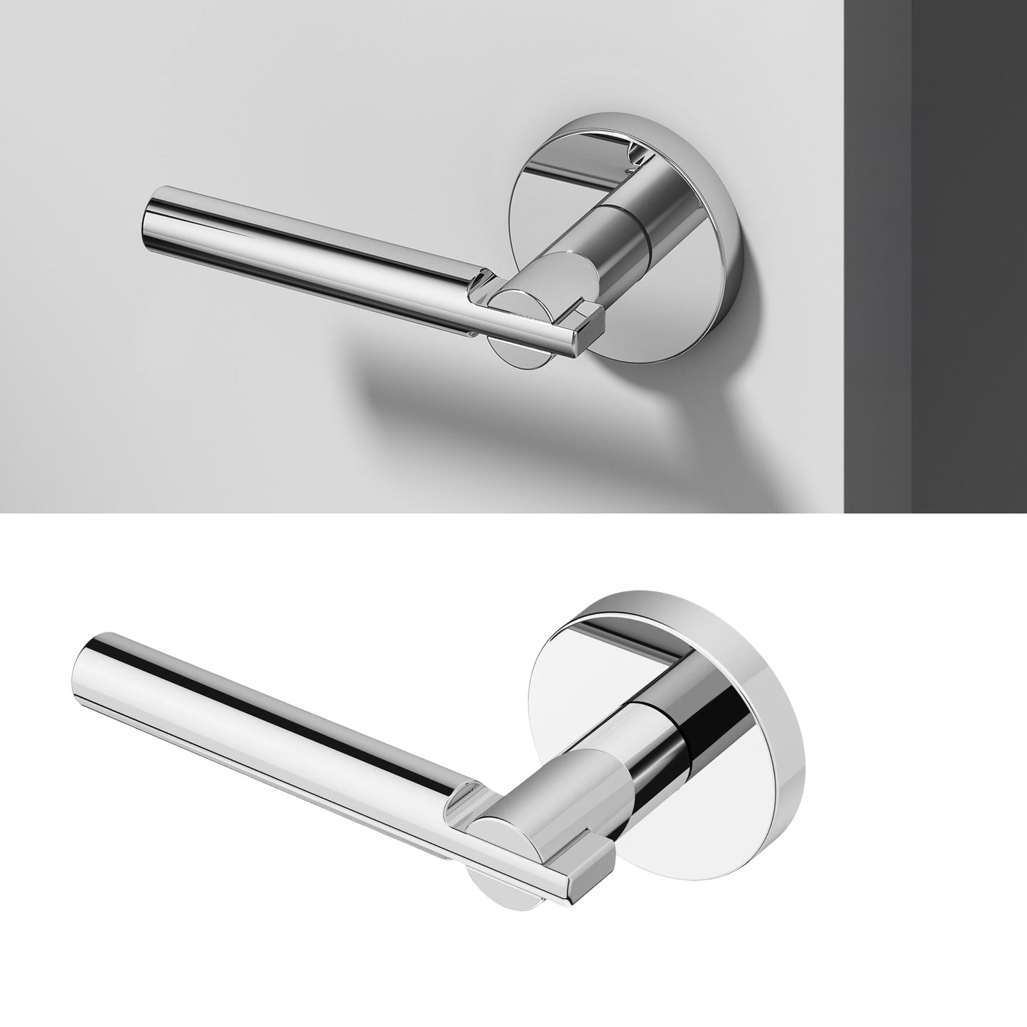 Okun Terra dummy door handle in polished chrome finish