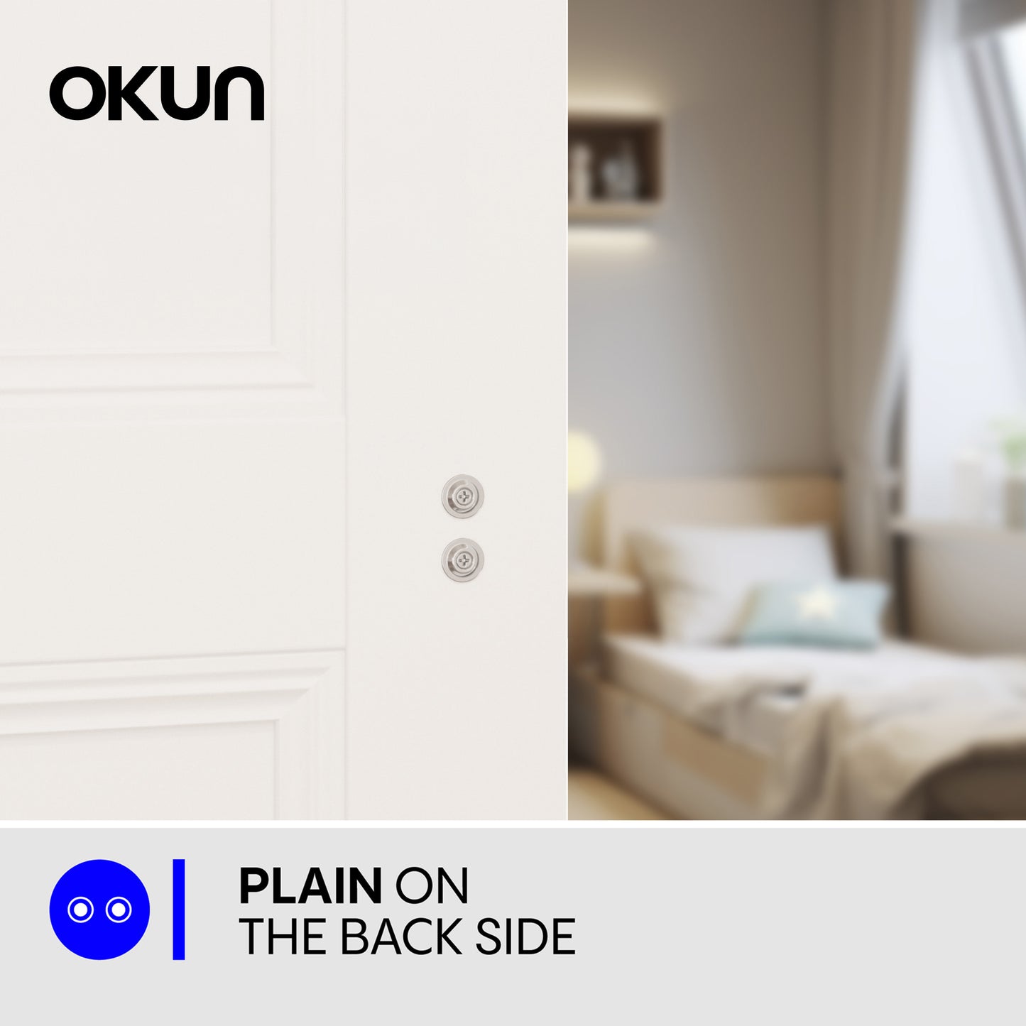 
              
                Okun Brook dummy door handle in brushed nickel finish
              
            