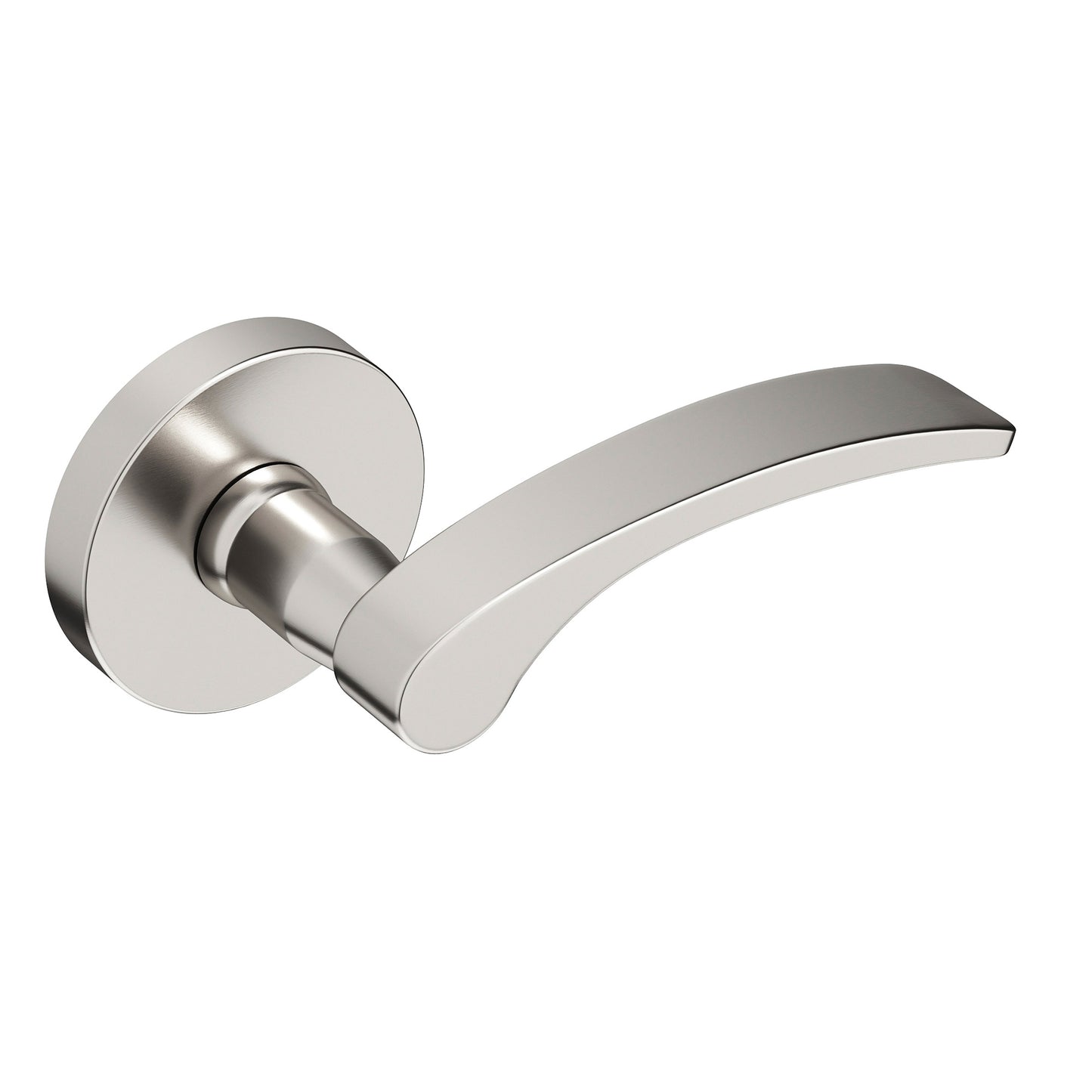 
              
                Okun Brook dummy door handle in brushed nickel finish
              
            