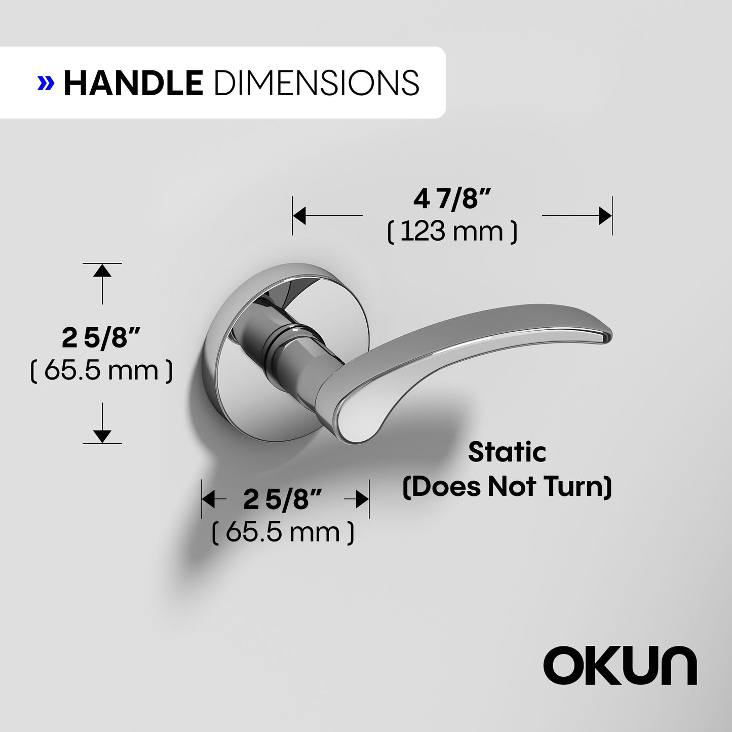 
              
                Okun Brook dummy door handle in polished chrome finish
              
            