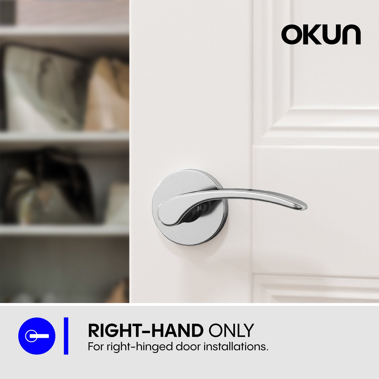 
              
                Okun Brook dummy door handle in polished chrome finish
              
            