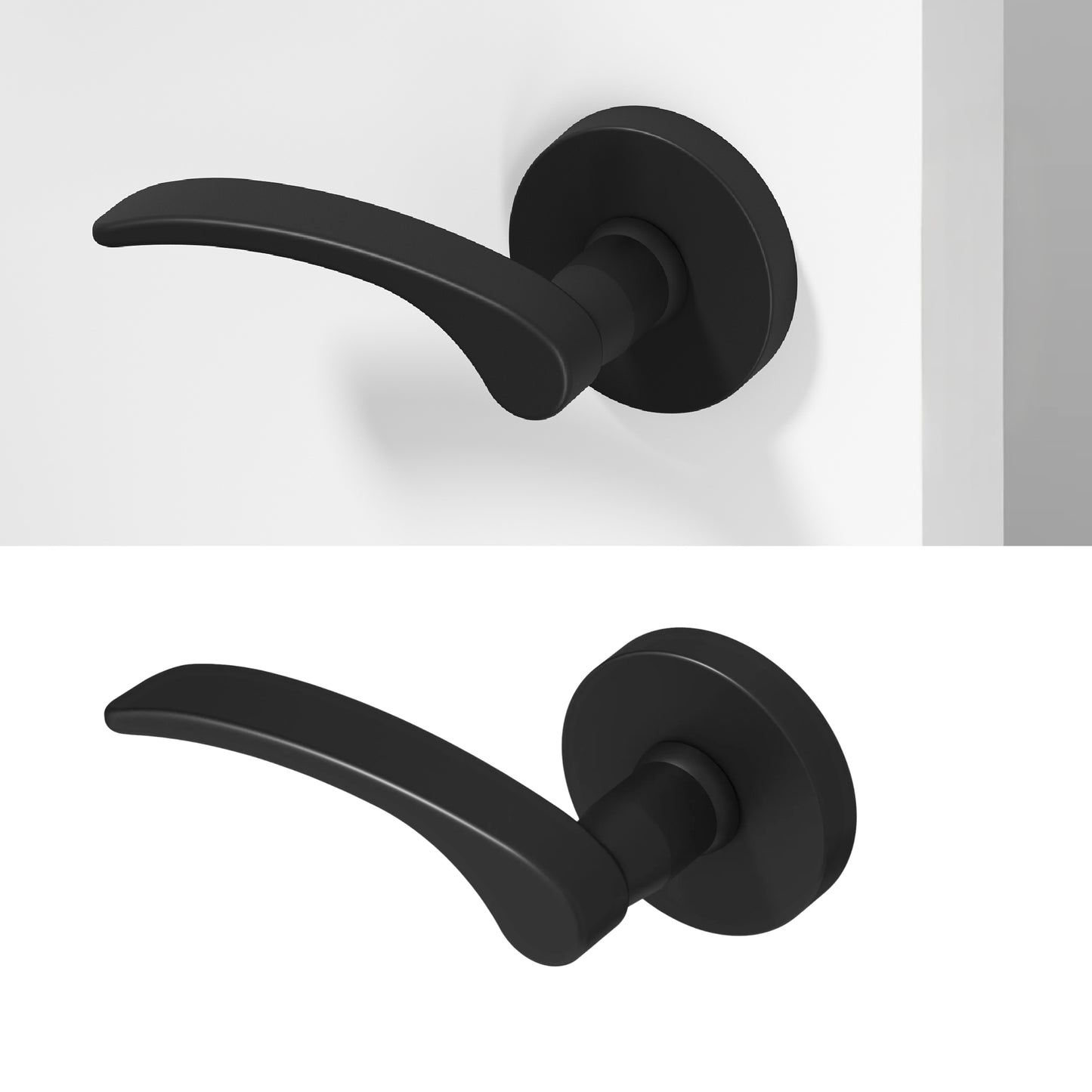 
              
                Okun Brook dummy door handle in matte black finish
              
            