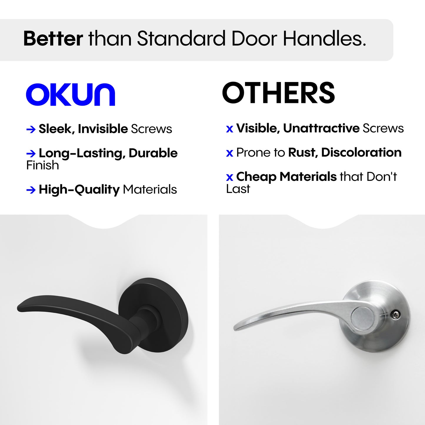 
              
                Okun Brook dummy door handle in matte black finish
              
            