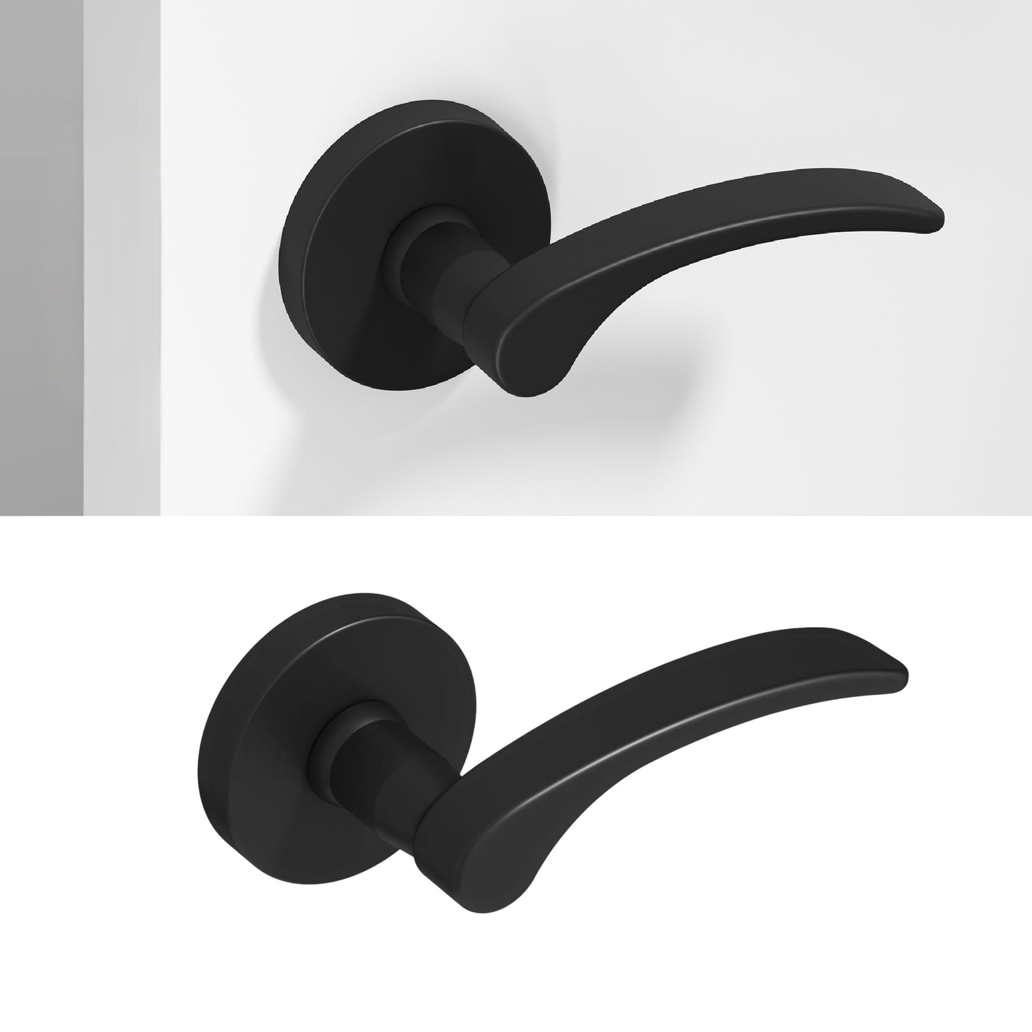 
              
                Okun Brook dummy door handle in matte black finish
              
            