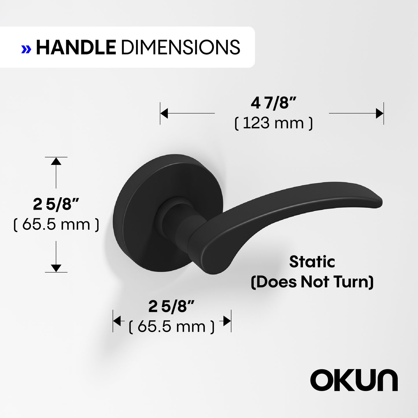 
              
                Okun Brook dummy door handle in matte black finish
              
            