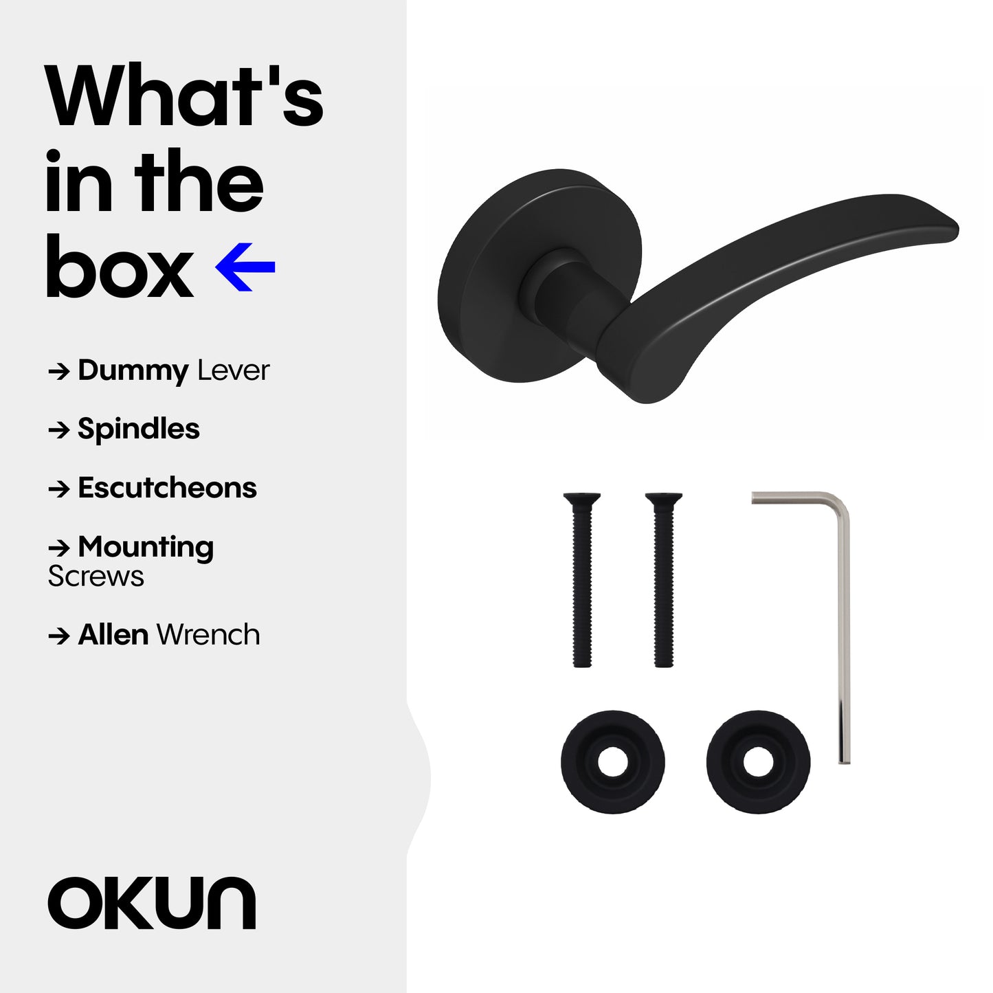 
              
                Okun Brook Dummy Door Handle in matte black finish
              
            