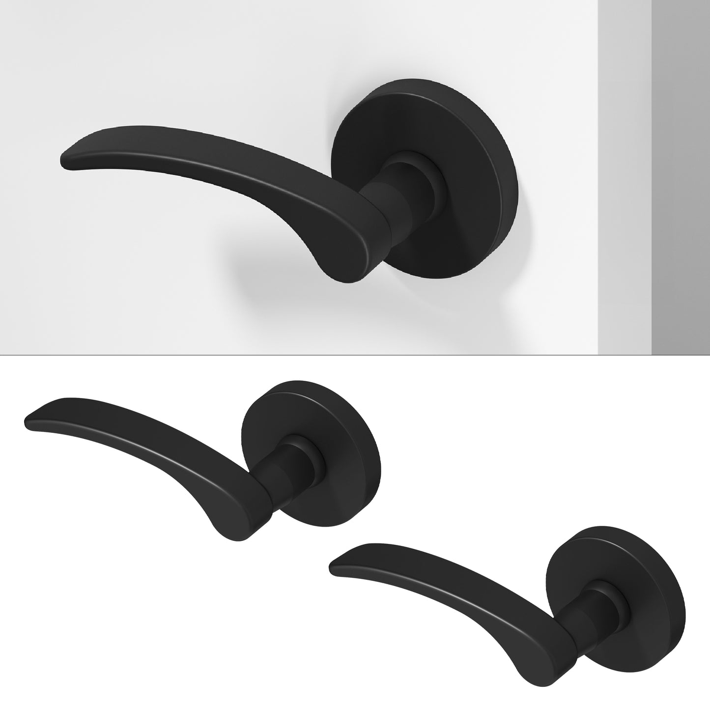 
              
                Okun Brook Dummy Door Handle in matte black finish
              
            