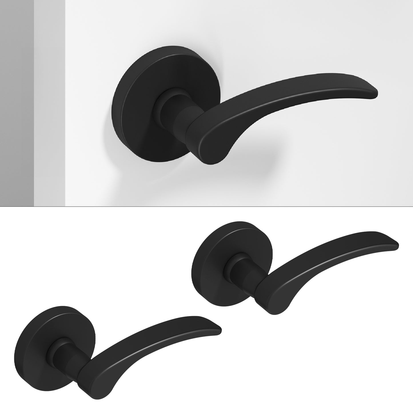 
              
                Okun Brook dummy door handle in matte black finish
              
            