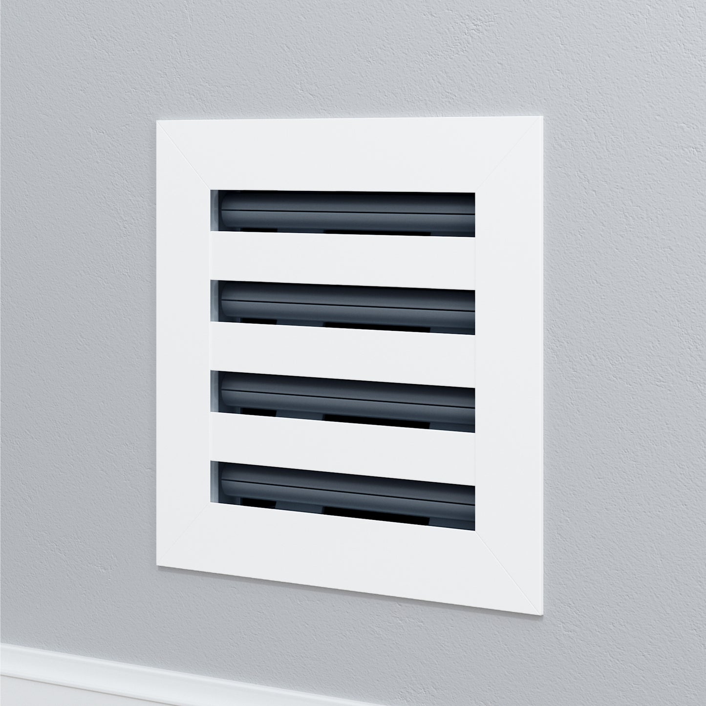 Okun OK50 square metal wall surface vent cover in white