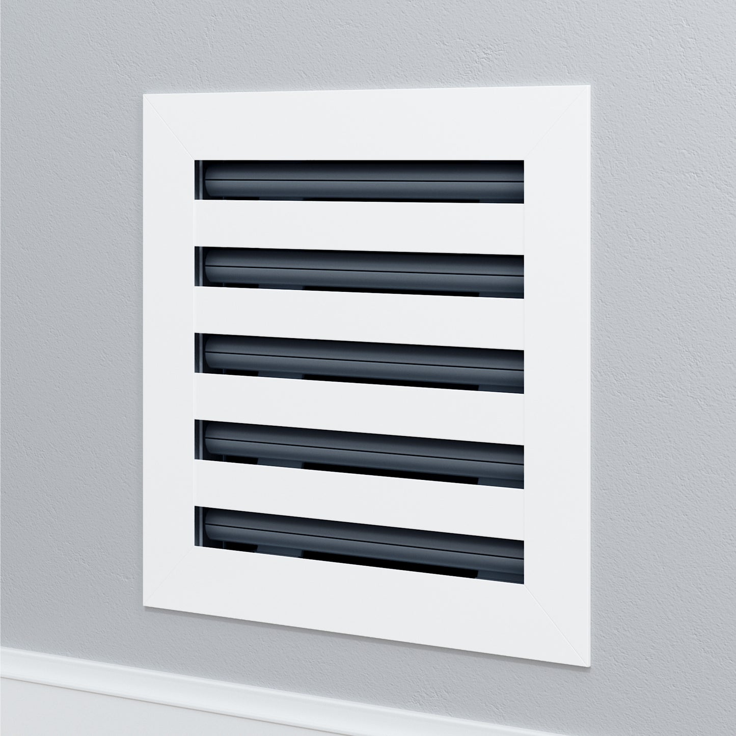 Okun OK50 square metal wall surface vent cover in white